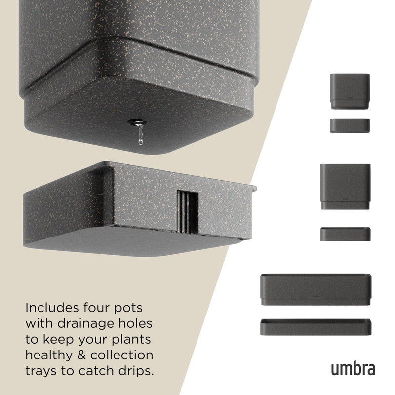 UMBRA - Cubiko Wall Planter | Modern Geometric Vertical Wall - Mounted Planter Home & Kitchen Black