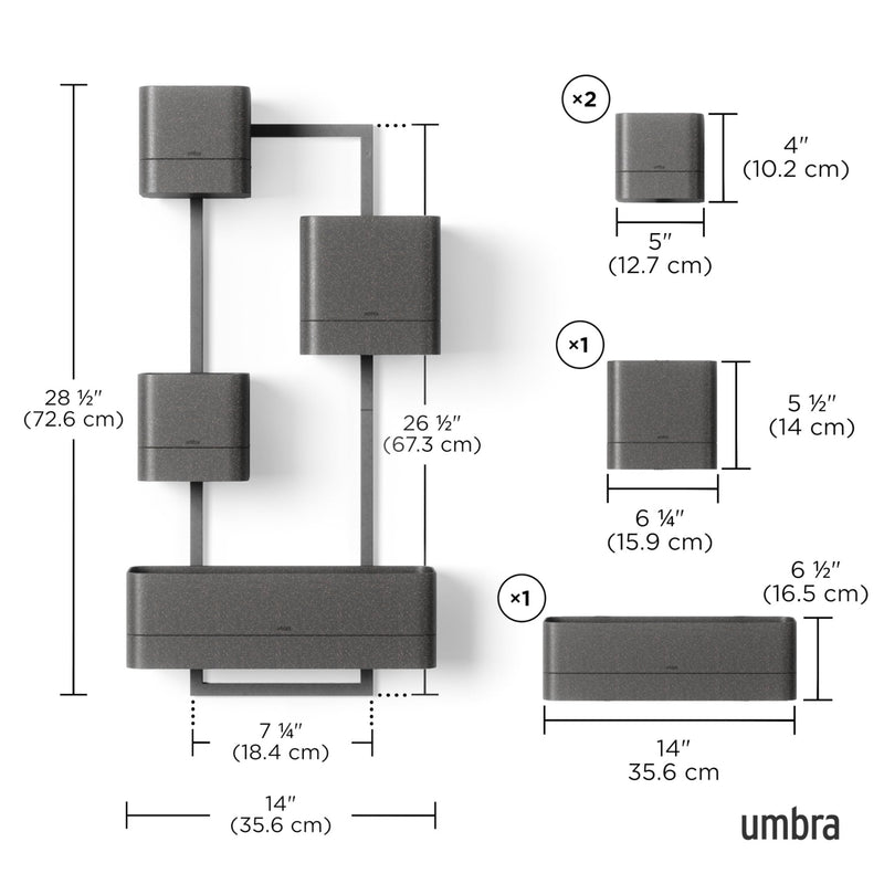 UMBRA - Cubiko Wall Planter | Modern Geometric Vertical Wall - Mounted Planter Home & Kitchen Black