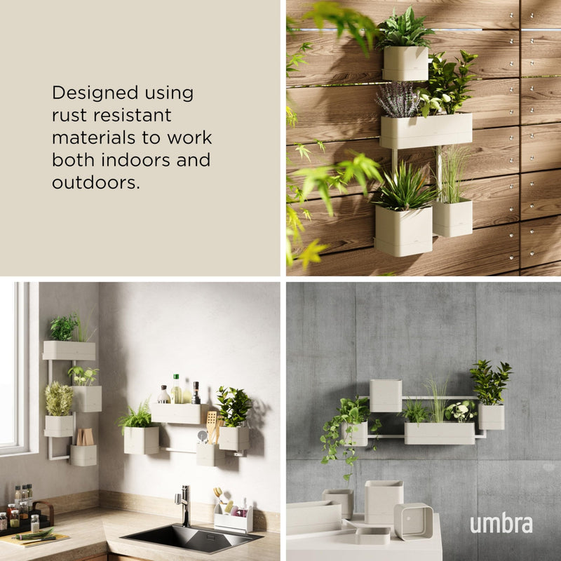 UMBRA - Cubiko Wall Planter | Modern Geometric Vertical Wall - Mounted Planter Home & Kitchen Sand