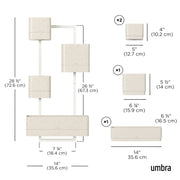 UMBRA - Cubiko Wall Planter | Modern Geometric Vertical Wall - Mounted Planter Home & Kitchen Sand