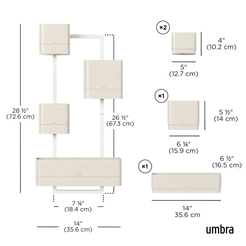 UMBRA - Cubiko Wall Planter | Modern Geometric Vertical Wall - Mounted Planter Home & Kitchen Sand