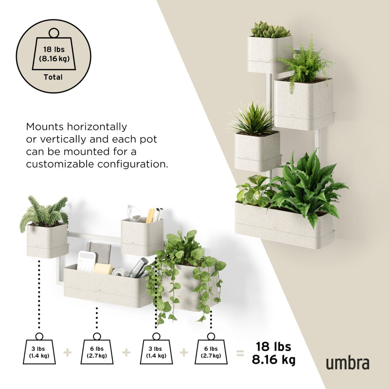 UMBRA - Cubiko Wall Planter | Modern Geometric Vertical Wall - Mounted Planter Home & Kitchen Sand