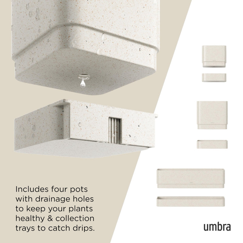 UMBRA - Cubiko Wall Planter | Modern Geometric Vertical Wall - Mounted Planter Home & Kitchen Sand