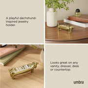 UMBRA - Dachsie Ring Holder | Decorative Dachshund Jewelry Stand for Rings Home & Kitchen Brass