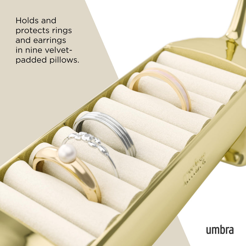 UMBRA - Dachsie Ring Holder | Decorative Dachshund Jewelry Stand for Rings Home & Kitchen Brass