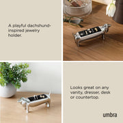UMBRA - Dachsie Ring Holder | Decorative Dachshund Jewelry Stand for Rings Home & Kitchen Chrome
