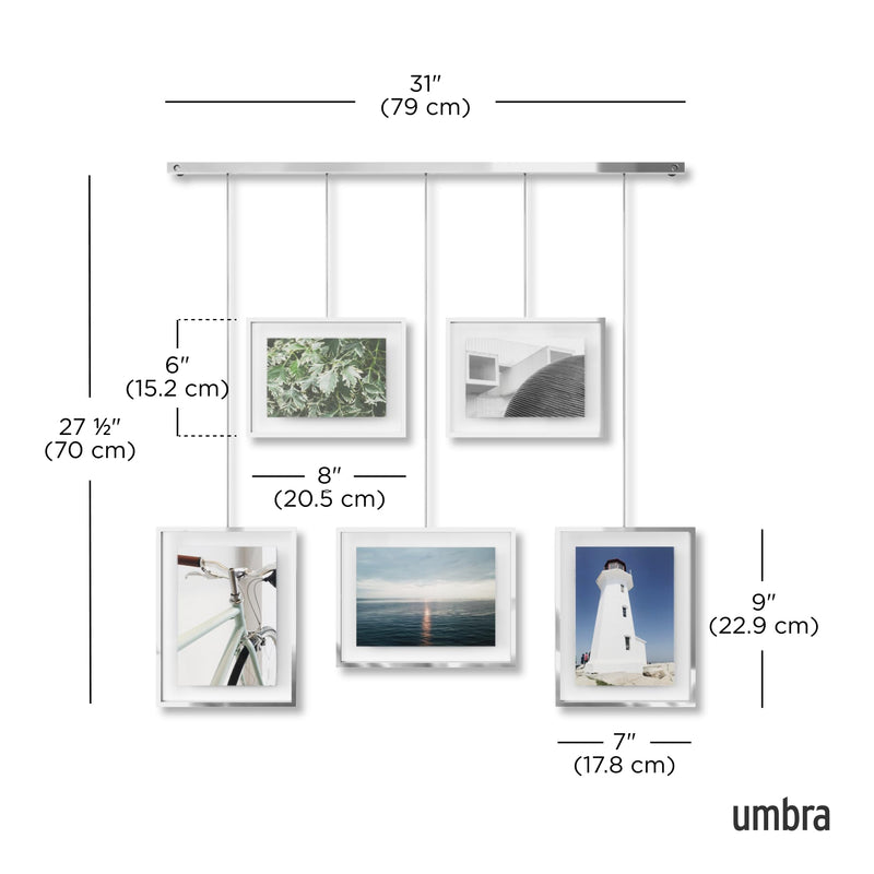UMBRA - Exhibit Wall Picture Frames - Set of 5 Home & Kitchen Chrome
