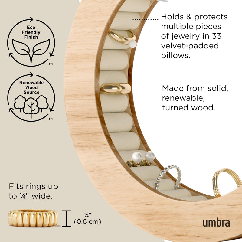 UMBRA - Ferris Jewelry Organizer | Rotating Multi - Tier Jewelry Storage Display for Accessories Home & Kitchen Natural