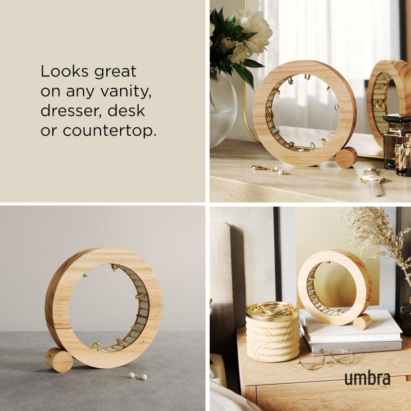 UMBRA - Ferris Jewelry Organizer | Rotating Multi - Tier Jewelry Storage Display for Accessories Home & Kitchen Natural