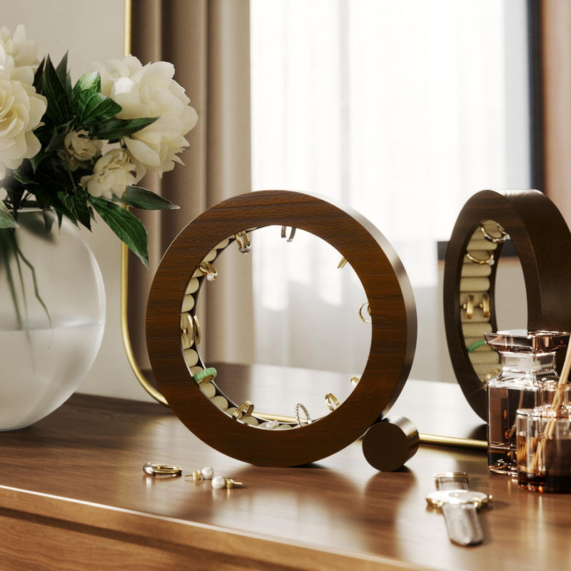UMBRA - Ferris Jewelry Organizer | Rotating Multi - Tier Jewelry Storage Display for Accessories Home & Kitchen Walnut