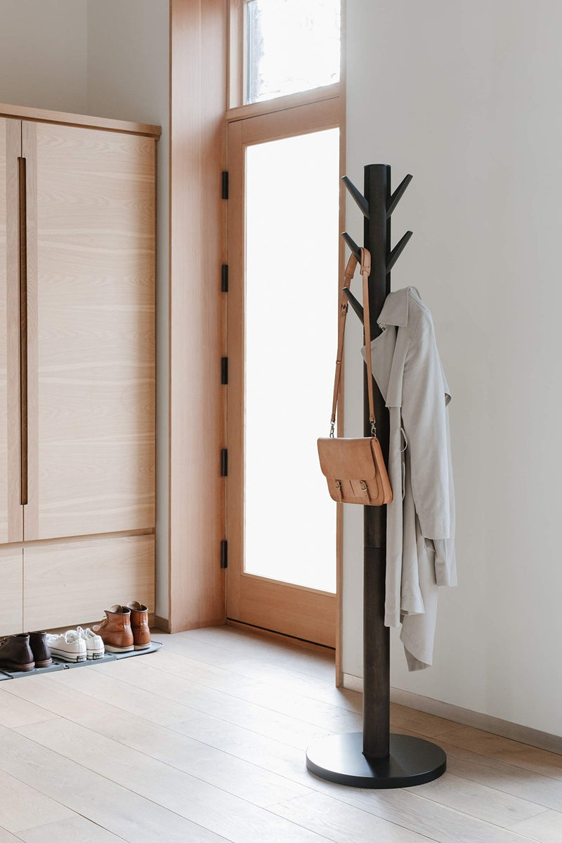 UMBRA - Flapper Coat Rack | Modern Entryway Coat Rack and Hat & Accessory Organizer Home & Kitchen Black - Walnut