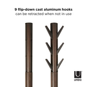 UMBRA - Flapper Coat Rack | Modern Entryway Coat Rack and Hat & Accessory Organizer Home & Kitchen Black - Walnut