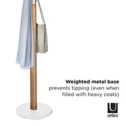 UMBRA - Flapper Coat Rack | Modern Entryway Coat Rack and Hat & Accessory Organizer Home & Kitchen White - Natural