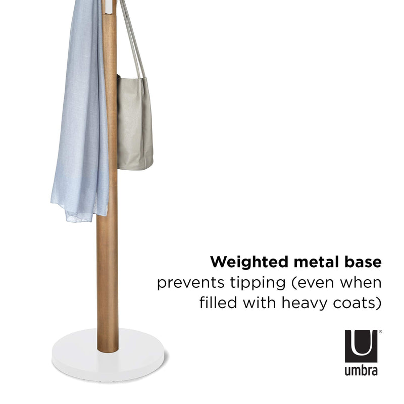 UMBRA - Flapper Coat Rack | Modern Entryway Coat Rack and Hat & Accessory Organizer Home & Kitchen White - Natural