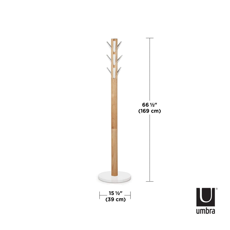 UMBRA - Flapper Coat Rack | Modern Entryway Coat Rack and Hat & Accessory Organizer Home & Kitchen White - Natural