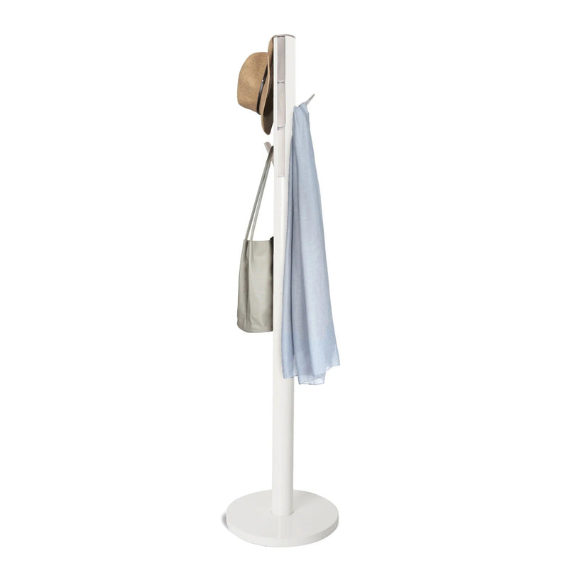 UMBRA - Flapper Coat Rack | Modern Entryway Coat Rack and Hat & Accessory Organizer Home & Kitchen White - Nickel