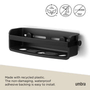UMBRA - Flex Adhesive Bin | Adhesive Wall - Mounted Storage Organizer for Small Spaces Home & Kitchen Black