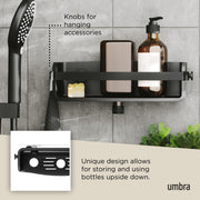 UMBRA - Flex Adhesive Bin | Adhesive Wall - Mounted Storage Organizer for Small Spaces Home & Kitchen Black
