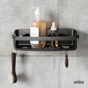 UMBRA - Flex Adhesive Bin | Adhesive Wall - Mounted Storage Organizer for Small Spaces Home & Kitchen Black