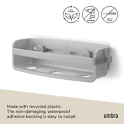 UMBRA - Flex Adhesive Bin | Adhesive Wall - Mounted Storage Organizer for Small Spaces Home & Kitchen Grey