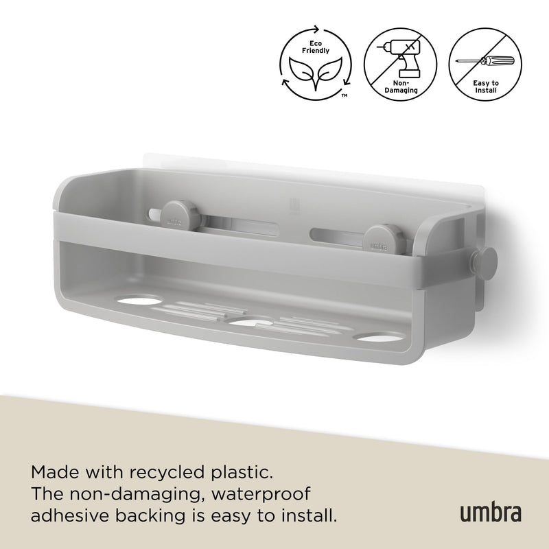 UMBRA - Flex Adhesive Bin | Adhesive Wall - Mounted Storage Organizer for Small Spaces Home & Kitchen Grey