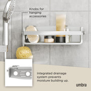 UMBRA - Flex Adhesive Bin | Adhesive Wall - Mounted Storage Organizer for Small Spaces Home & Kitchen Grey