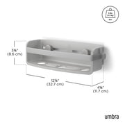 UMBRA - Flex Adhesive Bin | Adhesive Wall - Mounted Storage Organizer for Small Spaces Home & Kitchen Grey