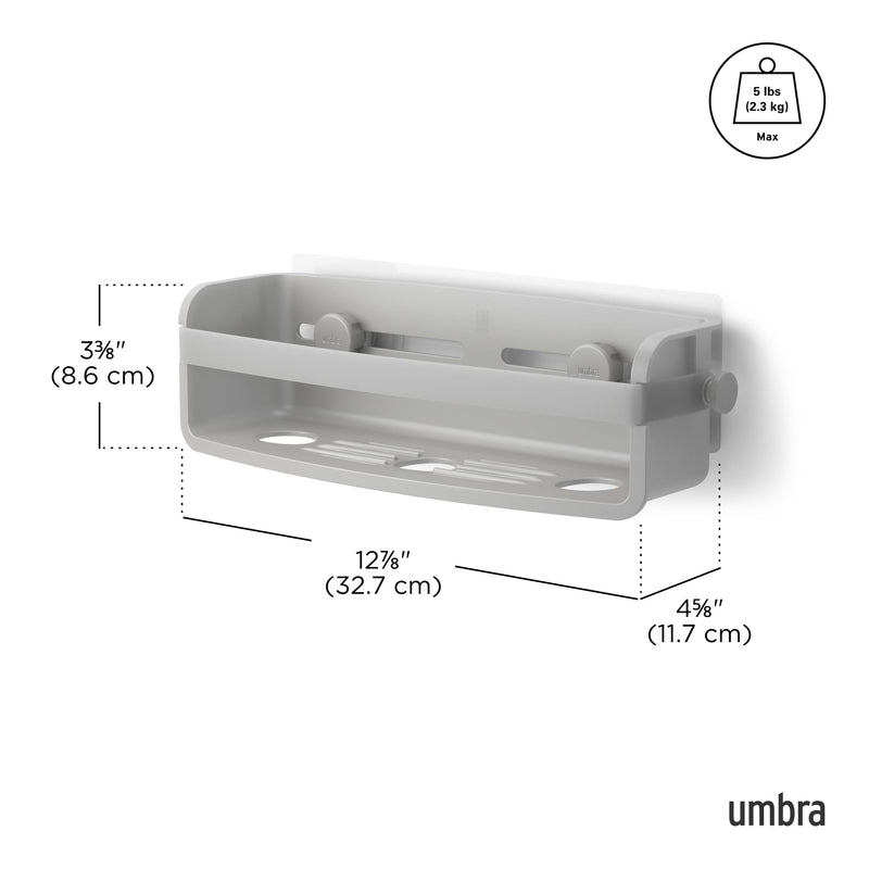 UMBRA - Flex Adhesive Bin | Adhesive Wall - Mounted Storage Organizer for Small Spaces Home & Kitchen Grey