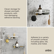 UMBRA - Flex Adhesive Bin | Adhesive Wall - Mounted Storage Organizer for Small Spaces Home & Kitchen Grey