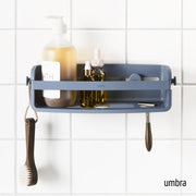 UMBRA - Flex Adhesive Bin | Adhesive Wall - Mounted Storage Organizer for Small Spaces Home & Kitchen Slate Blue