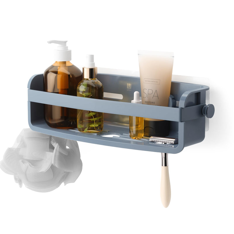 UMBRA - Flex Adhesive Bin | Adhesive Wall - Mounted Storage Organizer for Small Spaces Home & Kitchen Slate Blue