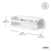 UMBRA - Flex Adhesive Bin | Adhesive Wall - Mounted Storage Organizer for Small Spaces Home & Kitchen White