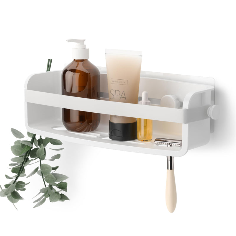 UMBRA - Flex Adhesive Bin | Adhesive Wall - Mounted Storage Organizer for Small Spaces Home & Kitchen White