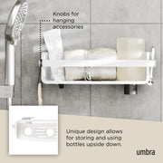 UMBRA - Flex Adhesive Bin | Adhesive Wall - Mounted Storage Organizer for Small Spaces Home & Kitchen White