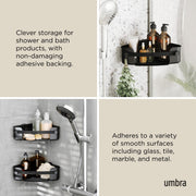 UMBRA - Flex Adhesive Corner Bin | Adhesive Corner Storage for Bathroom & Kitchen Home & Kitchen Black