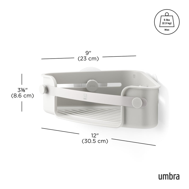 UMBRA - Flex Adhesive Corner Bin | Adhesive Corner Storage for Bathroom & Kitchen Home & Kitchen Grey