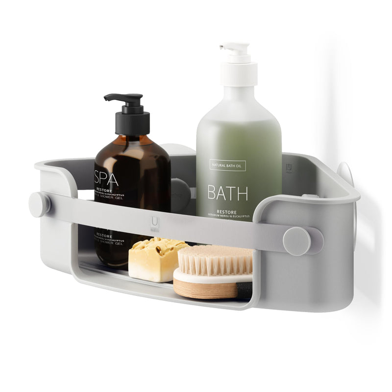 UMBRA - Flex Adhesive Corner Bin | Adhesive Corner Storage for Bathroom & Kitchen Home & Kitchen Grey