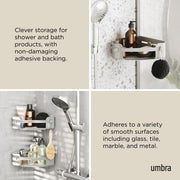 UMBRA - Flex Adhesive Corner Bin | Adhesive Corner Storage for Bathroom & Kitchen Home & Kitchen Grey