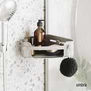 UMBRA - Flex Adhesive Corner Bin | Adhesive Corner Storage for Bathroom & Kitchen Home & Kitchen Grey