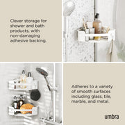 UMBRA - Flex Adhesive Corner Bin | Adhesive Corner Storage for Bathroom & Kitchen Home & Kitchen White