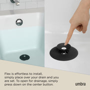 UMBRA - Flex Drain Plug & Hair Catcher | Silicone Strainer Home & Kitchen Black