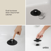 UMBRA - Flex Drain Plug & Hair Catcher | Silicone Strainer Home & Kitchen Black