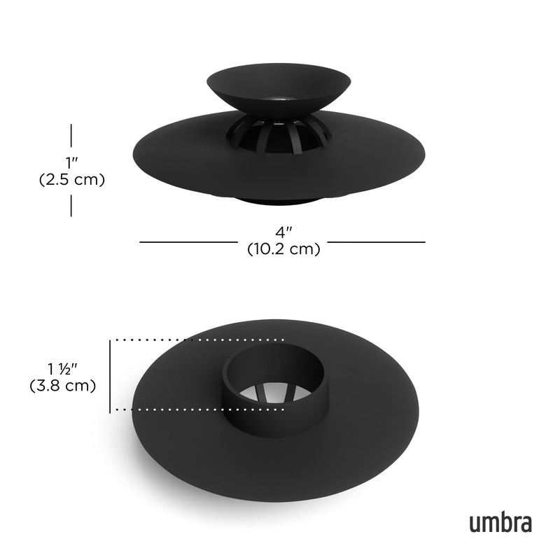 UMBRA - Flex Drain Plug & Hair Catcher | Silicone Strainer Home & Kitchen Black