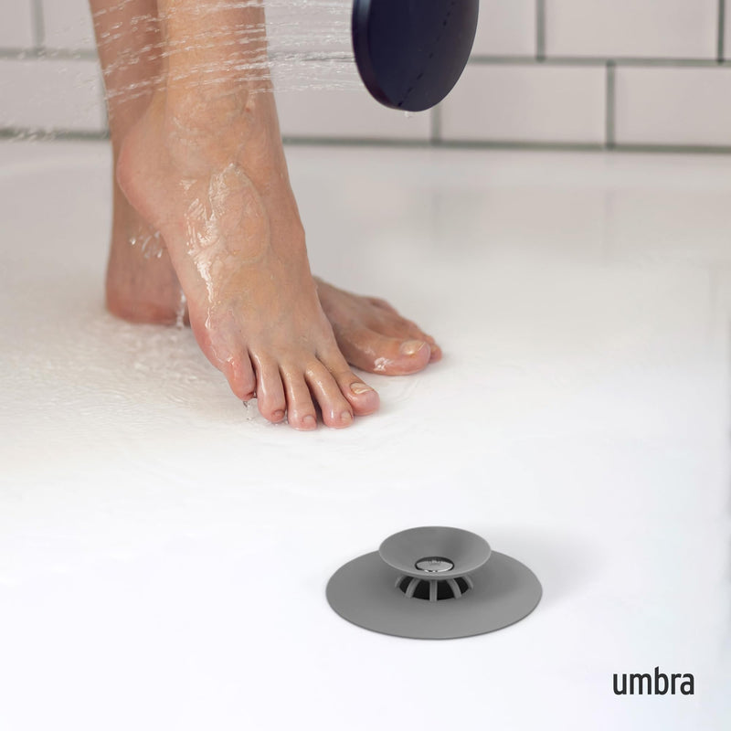 UMBRA - Flex Drain Plug & Hair Catcher | Silicone Strainer Home & Kitchen Grey