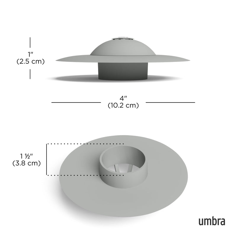 UMBRA - Flex Drain Plug & Hair Catcher | Silicone Strainer Home & Kitchen Grey