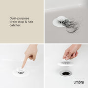 UMBRA - Flex Drain Plug & Hair Catcher | Silicone Strainer Home & Kitchen White