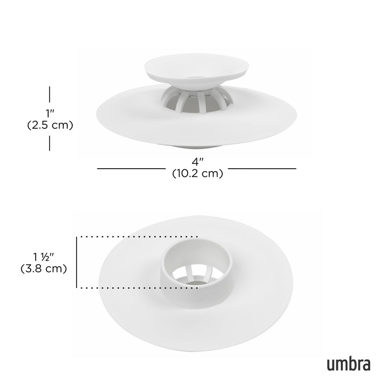 UMBRA - Flex Drain Plug & Hair Catcher | Silicone Strainer Home & Kitchen White