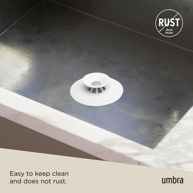 UMBRA - Flex Drain Plug & Hair Catcher | Silicone Strainer Home & Kitchen White