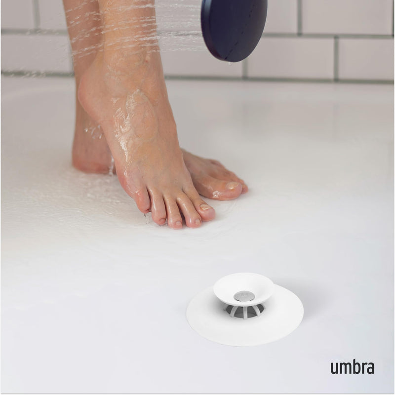 UMBRA - Flex Drain Plug & Hair Catcher | Silicone Strainer Home & Kitchen White