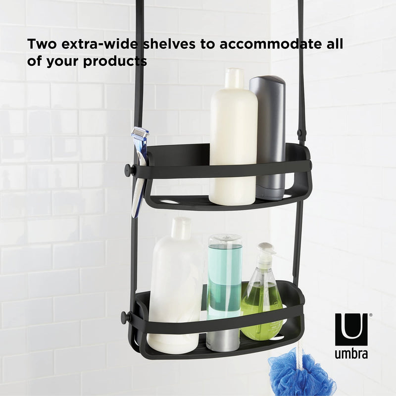 UMBRA - Flex Shower Caddy | Adjustable Hanging Bathroom Organizer & Storage Shelf Home & Kitchen Black